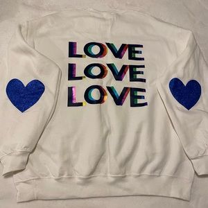 EMRAL Love Love Love sparkling crewneck